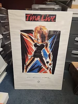 1988 TINA TURNER Live In Europe US PROMO Poster 24  X 36' Shrink Wrapped RARE • $25.49