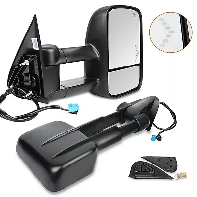 For 03-06 Chevy Silverado Towing Mirrors Power Heated LED Turn Signal Pair • $80.74