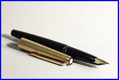 1971-73 MONTBLANC 224 PISTON FILLER Matt Black & Gold With M Size 585 Nib • $289