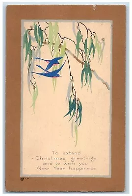 1920 Christmas Greetings Birds Volland Arts Crafts Posted Vintage Postcard • $14.98