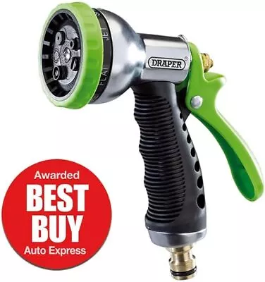 Draper Garden Hose Watering 7 Pattern Jet Spray Gun With Aluminium Body 25342 • £12.29