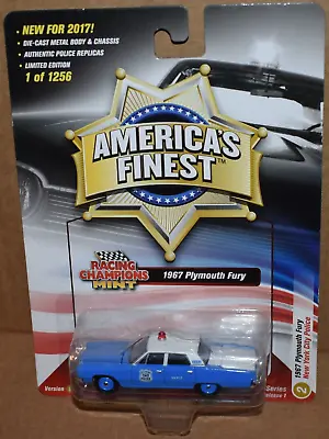 New York City Police NYPD 1967 Plymouth Fury 1:64 Americas Finest Racing Champ • $21.99