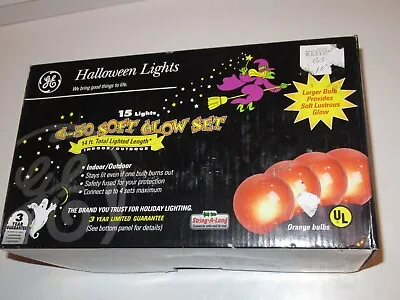 Lights GE G-50 ORANGE Soft Glow Set NEW String Strand Indoor/Outdoor Halloween • $35.99