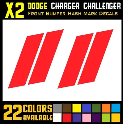 Front Bumper Hash Mark Decals | Vinyl Body Graphics For Dodge Charger Challenger • $7.99