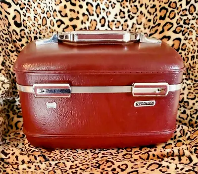 Vintage American Tourister Maroon Hard Train Case With Mirror And Tray No Key • $35