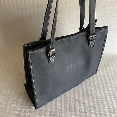Vintage Gap Classic Black Leather Textured Tote Shoulder Bag 12  X 11  X 4  • $23.96