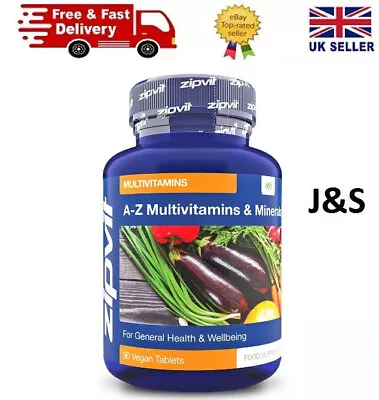 A-Z Multivitamins Minerals & Micronutrients Vitamin D & B12 90 Vegan Tablets • £11.89