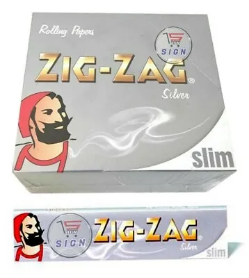 5 10 25 50 ZIG ZAG SILVER KING SIZE Slim Rolling Paper Genuine - MULTILISTING • £7.90