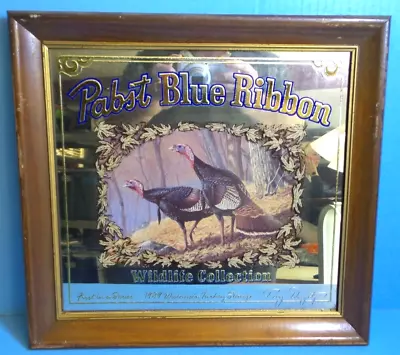 1989 Wisconsin Turkey Stamp Pabst Blue Ribbon Beer Mirror First Series Sign PBR • $59.10