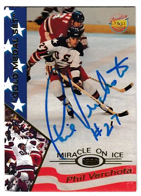 1980 USA OLYMPIC GOLD TEAM Phil Verchota #29 SIGNED HOCKEY CARD AUTOGRAPHED • $39.99