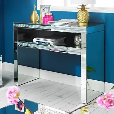Biarritz Mirrored Console Table With Shelf • £121.99