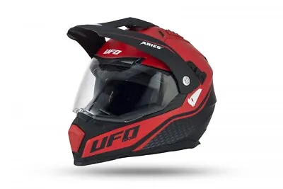 UFO Aries Tourer Crossover Helmet - Matt Black Red All Sizes • $126.28