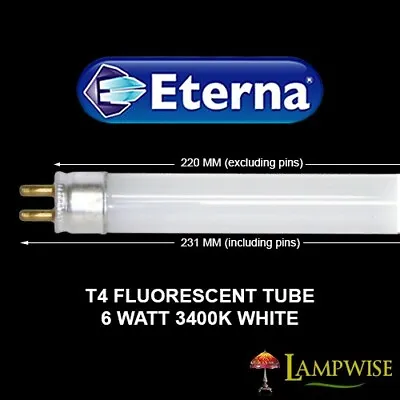 £12.95 • Buy ETERNA 6W 220mm T4 FLUORESCENT TUBE