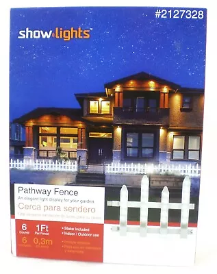 Show Lights 6 Feet Long White Picket Fence Pathway LED Lights Markers Outdoor  • $45