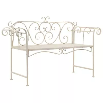 VidaXL Garden Bench 52  Metal Antique White • $238.89