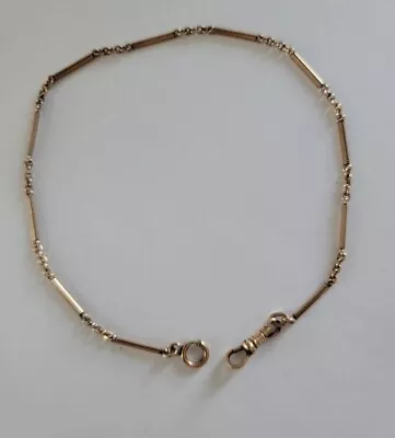 Antique Victorian Era Gold Filled Bar Link 13.5  Watch Chain By H & H • $99.99