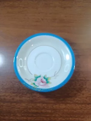 Vintage 5  China Made In Occupied Japan Saucer With Blue White W Flowers W/Gold • $4.20
