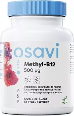 Osavi Methyl Vitamin B12 - 500ug - 60 Veggie Capsules BUY 1 GET 1 FREE • £9.99