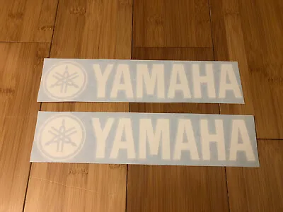 Yamaha Logo 9” Sticker (set Of 2) White Vinyl Motorbike ATV MX Dirtbike Decal • $8.50