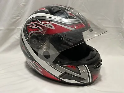 Snell Approved Fiberglass Vega Mach 1 Full Face Helmet Red-black Large • $14.95