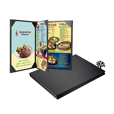 Restaurant Menu Covers Holders 8.5 X 11 Inches Four View Leather Menu Holder C • $25.73
