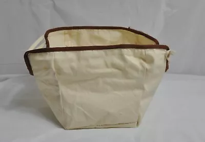 Vintage Basket Canvas Liner With Brown Piping 9.0x8.5x7.5 • $8