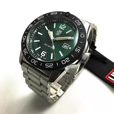 Men's Luminox Pacific Diver Stainless Steel Green Dial Dive Watch 3137 • $478.89