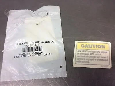 Can-Am Outlander 04-08 Caution Label 4x4 Warning Decal Sticker 21082014 • $7.36