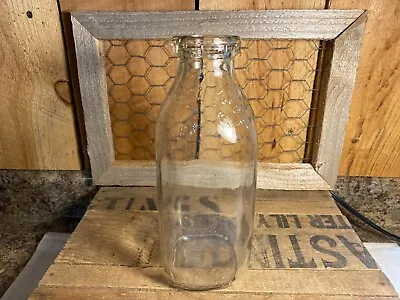 Vintage Meadow Gold Square One Quart Glass Milk Bottle • $14.99