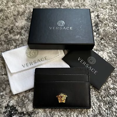 Versace Black 'La Medusa' (5 Card Slot) Card Holder • $199.99