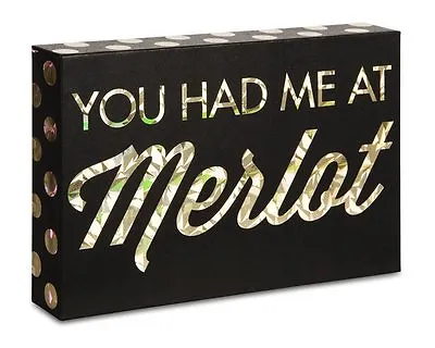 Wine Sign You Had Me At Merlot Sign Plaque 6 In X 4 In Bar Sign Decor Wine NIB • $15.97