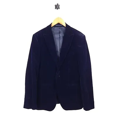 Mens Canali Wool Mix Coat Small UK 40 Blue  • £59.95