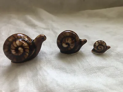 Vintage Lot Of 3 Miniature Ceramic Japan Garden Snail Family Figurines  • $9.99