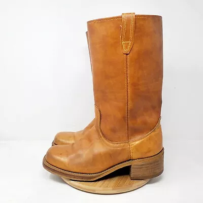 Ramrods Campus Boots Mens 9 D Brown Square Toe Western Pull On Classic Vintage • $99.95