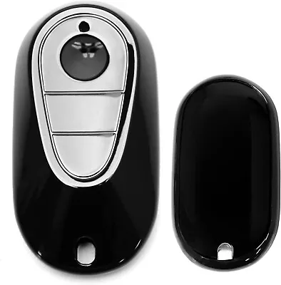 Black TPU Key Fob Protective Case W/Face Panel Cover For Mercedes W223 S W206 C • $9.89