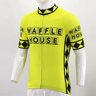 Mens Retro Waffle House Cycling Jersey Bicycle Jersey Cycling Shirt Cycling Tops • $20.87