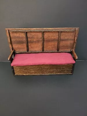 Dolls House - Ooak Artisan Handmade Oak Monks Bench By J Lloyd - 1/12th Scale • £55