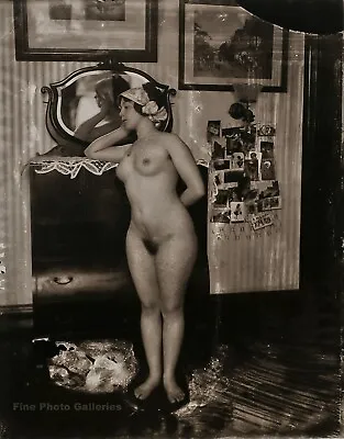 1912 Vintage EJ BELLOCQ New Orleans Female Nude Prostitute Room Photo Art 12x16 • $189.17