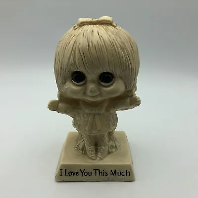 1970 Vintage I LOVE YOU THIS MUCH Big Eyed Girl Figurine Statue R&W Berrie PB3 • $12.26