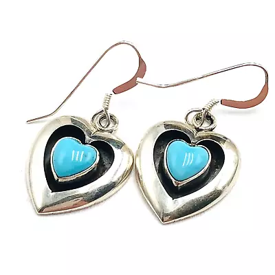 Jay King Mine Finds Turquoise Heart Sterling Silver Chandelier Earrings • $99.99