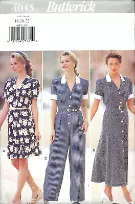 Vintage Women's Dress & Pantsuit Romper 1990's Sewing Pattern UNCUT Size 18-22 • $9.98