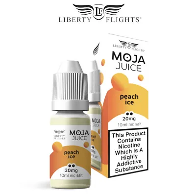 Moja Juice Vape E-Liquid Peach Ice 20mg Any Pen 10ml Nic Salt 50VG/50PG • £3.99