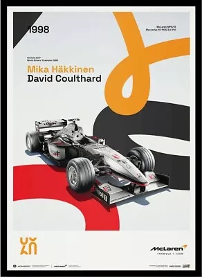 McLaren Racing 1998 MP4/13 Champion Mika Hakkinen Coulthard F1 Poster LE200 • $169