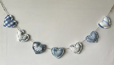 Heart Garland Bunting Laura Ashley Blue Fabrics Pussy Willow Parterre Corby • £11.95