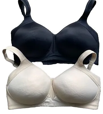 Two Vanity Fair 71500 Sports Bras Black & Tan. Very Good Pre-Owned Condition. • $14.99