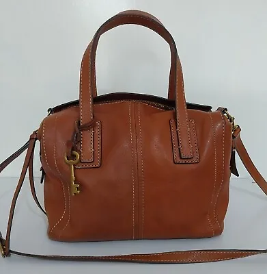 £47 • Buy Fossil Tan Leather Medium Satchel  Bag 