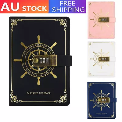 Thicken Diary With Lock PU Leather Password Notebook Locked Journal Girls AUS • $10.06