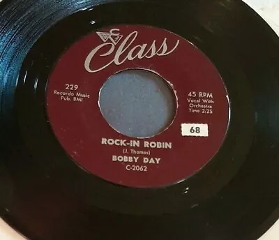 Bobby Day 45 Over And Over / Rock-in Robin Class 229 Vg+ • $13.99