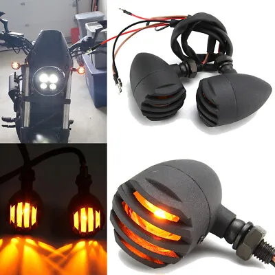 2x Motorcycle Bullet Brake Turn Signal Tail Light For Harley Chopper Bobber Cafe • $13.11