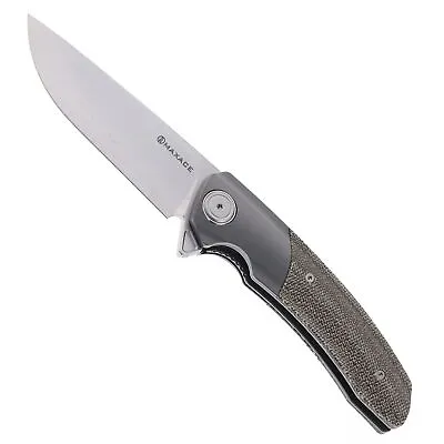 Maxace Mamba Folding Knife Brown Micarta Handle SLD-Magic Plain Edge M16G • $128